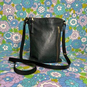 Zina Koa Forrest Green Slim Line Crossbody Leather Bag